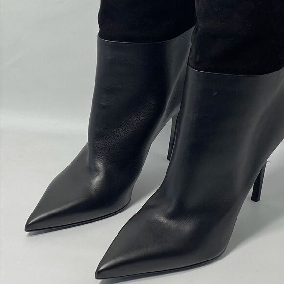 Balmain Mina Suede & Leather Ankle Boots size 39 - Picture 4 of 14